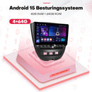 Boscer Autoradio geschikt voor Citroen, Peugeot & Toyota Aygo 2005-2014 | 10.1 inch CarPlay & Android Auto draadloos | Android 15 | Fysiek bedieningspaneel | 4+64GB
