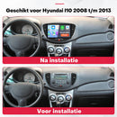 Voor en na: dashboard van de Hyundai i10 2008-2013 met de Boscer autoradio
