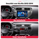 Voor en na: dashboard van de Kia Rio 2012-2014 met de Boscer autoradio
