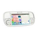 Boscer Autoradio geschikt voor Fiat 500 2007-2015 | 7 inch CarPlay & Android Auto draadloos | Android 15 | 6+128GB | Wit hoofdfoto