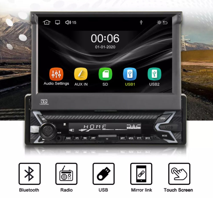 Subtropisch Overjas Specialiteit 1Din Autoradio | Apple Carplay & Android Auto | 7' HD Automatisch Klap